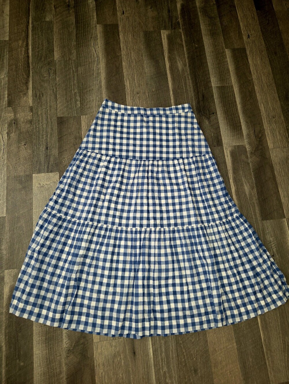Gap Blue & White Gingham Tiered Midi Skirt NWT Size 18